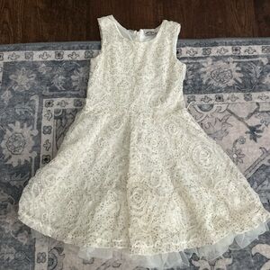 Knitworks Cream Fit and Flare Crew Neck Dress